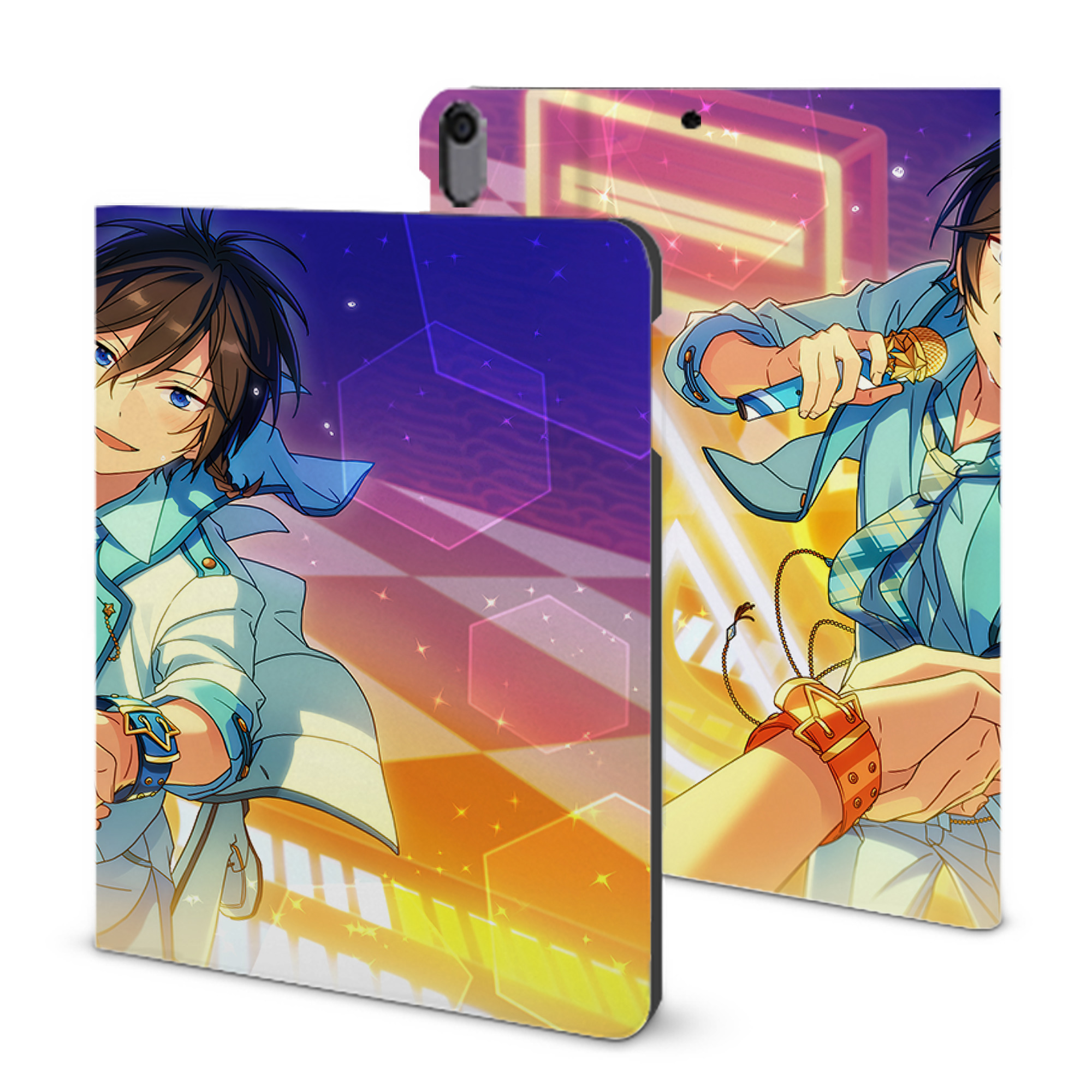 （画像用） あんさんぶるスターズ! Ensemble Stars IPad ケース ブック型 PUレザー TPU 耐衝撃 軽量 薄型 ペン収納なし 全面保護 IPad 各モデル対応